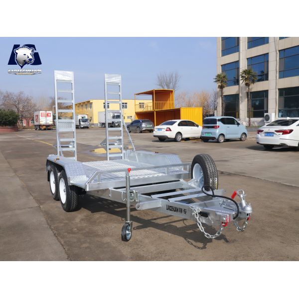 8x5 Double Axle Hot Dip Galvanized Excavator Trailer 3000kg ATM - Heavy Duty Flatbed with Torsion Axle and LED ADR Lights