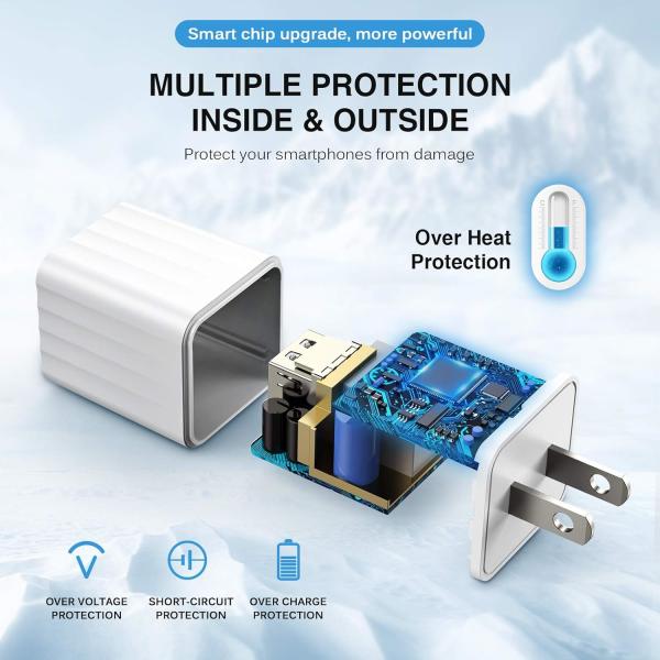 Двойной порт 5V настенное зарядное устройство 10.5W зарядное устройство для батарей мобильных телефонов Огнестойкий