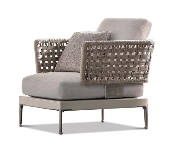 Aluminum Frame Braided Roap Rattan Outdoor Sofa And Table Set Leisure Patio Furniture