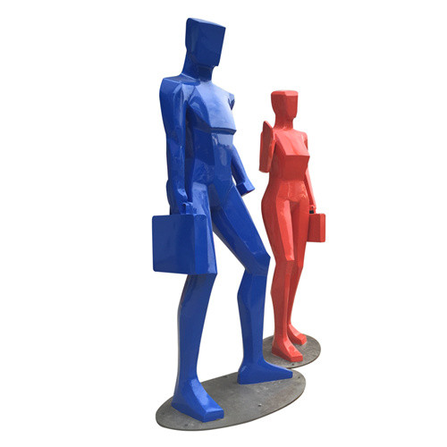 Modern Abstract Human Sculpture Fiberglass Decorative For Shopping Mall