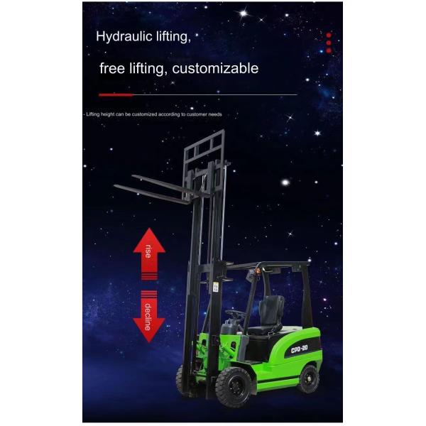 Custom Cordless 2 Ton Electric Forklift With 3 Stage Mast Forklift Truck Electric