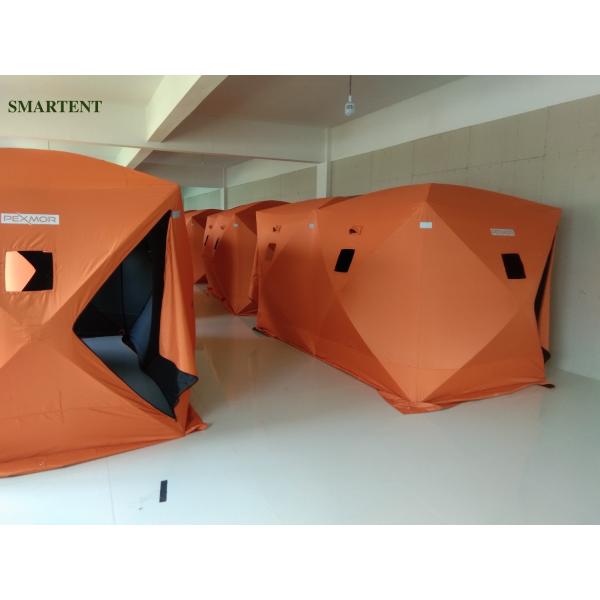 147X147X165CM Черная палатка для работы на открытом воздухе Водостойкая стекловолокна Покрытая полиэстером 150D Один человек переворачивается над льдом