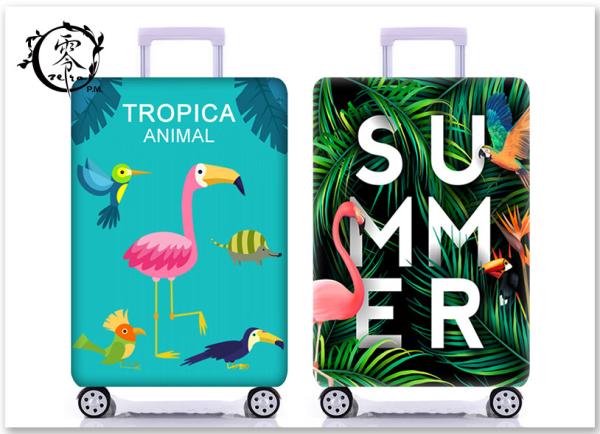 Cartoon Animal Flamingo Suitcase Covers Custom Digital Printed Luggage Protector Cover