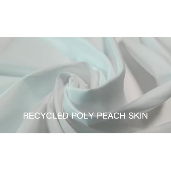 100% recycled polyester spun microfiber peach skin satin fabric for children fabric water proof wind proof for jacket fabric
