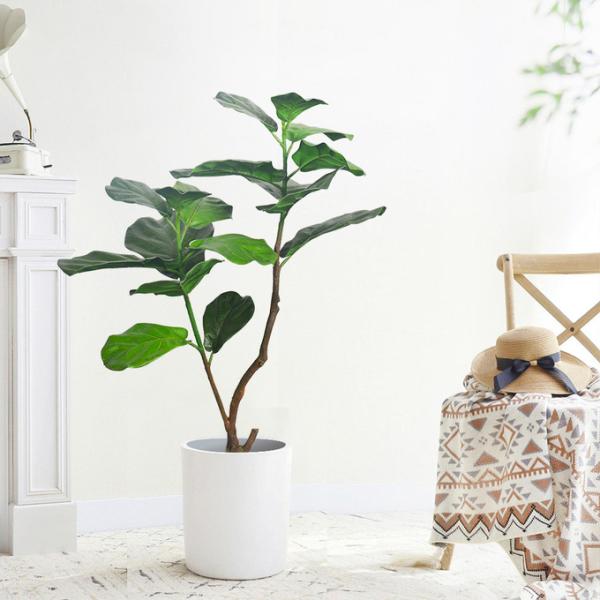 Bathroom Decorative Artificial Potted Floor Plants Fiddle Leaf Fig