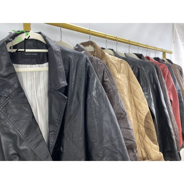 Men Women's Used Winter Clothing Adults Fashionable 2nd Hand Leather Jacket