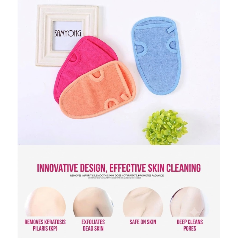 Deep Cleaning Exfoliating Scrub Glove Viscose Polyester Bamboo Shower Gloves