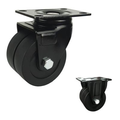 200kg preto que carrega os rodízios 3inch de nylon com o rolamento liso