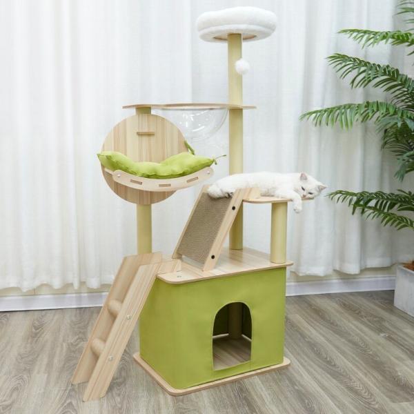 Customization Modern Pet Scratcher Design Large Green Cat Tree for Estimated Delivery Time