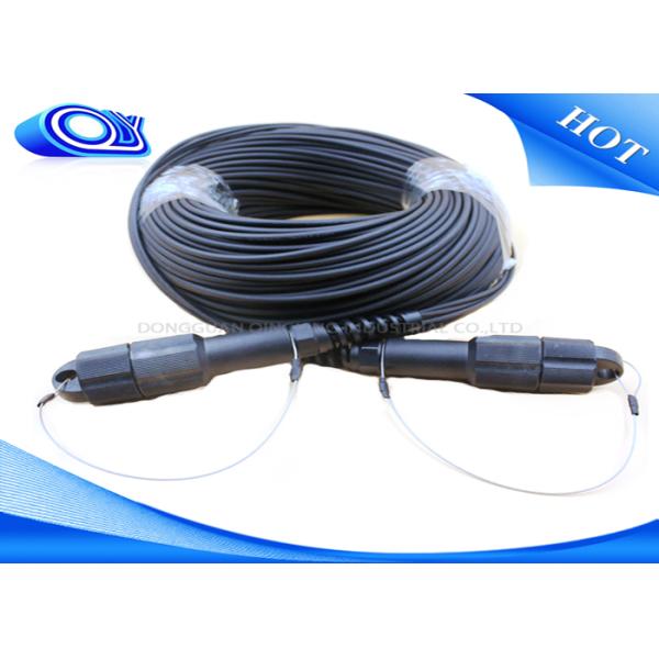 Black Color 4 Core MMF Simplex Tactical Fiber Cable LC / UPC IP67 PDLC Connector