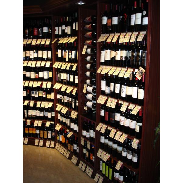 wooden wine display