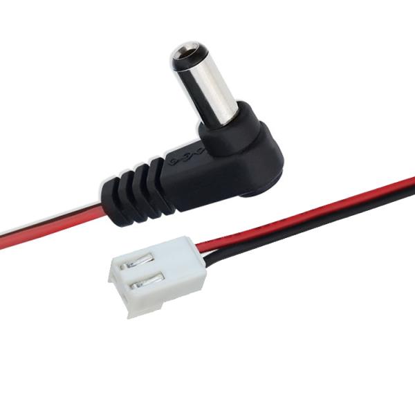 Custom OEM DC Barrel Jack to JST XH 2 Pin 2.54 Pitch Power Cable