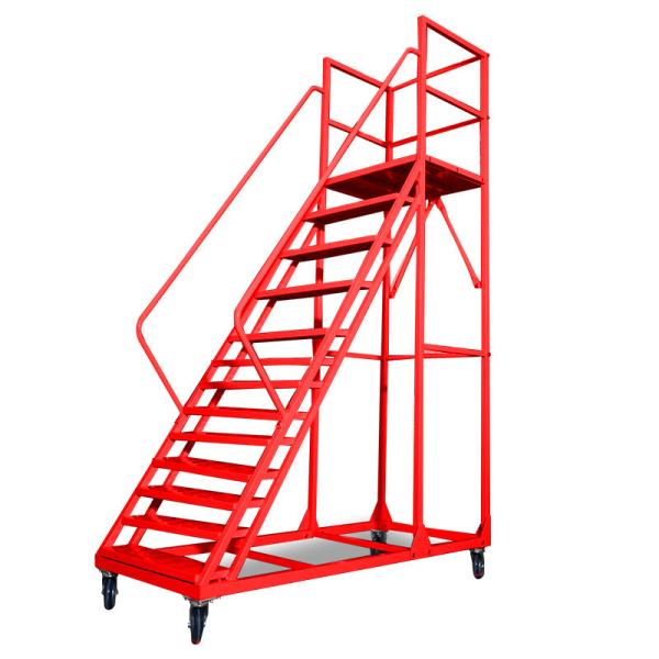 Mobile Warehouse Safety Steps Ladders Freight Elevator With Silent Wheels Industrial