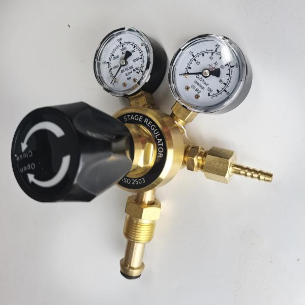 Поддерживаемый ODM British Style Argon Gas Regulator Dual CO2 Flowmeter для сварки высокого давления Mig Tig