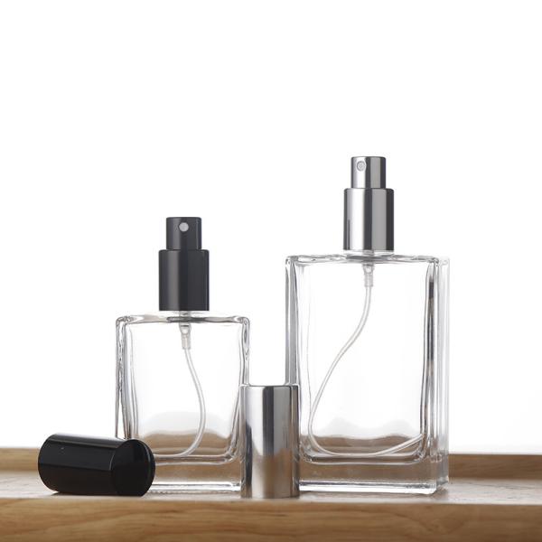 15ml 30ml 50ml 100ml Customized Logo Refillable Empty Black Perfume Bottle with Box Glass Body Alu Sprayer