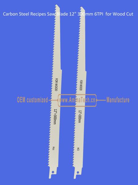 Carbon Steel Recipes Saw Blade 12 300mm 6TPI  for Wood Cut ,Power Tools