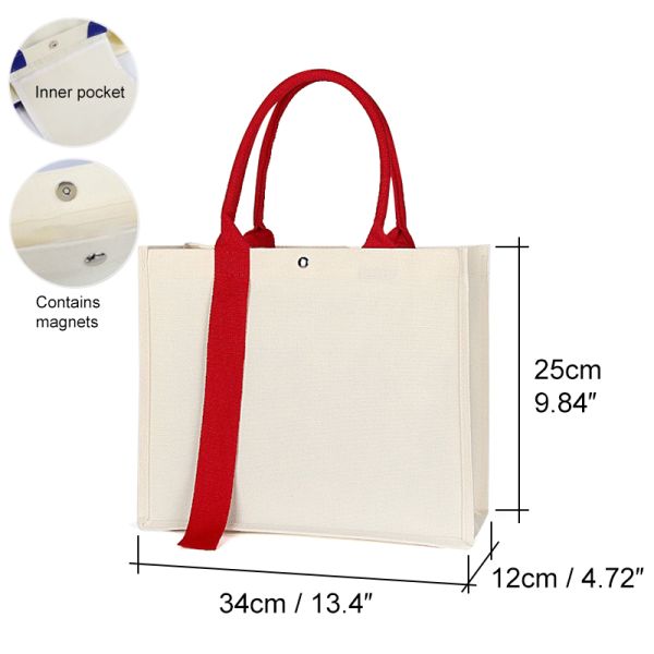 Fashion Large Capacity Colored Sublimation Canvas Tote Bags