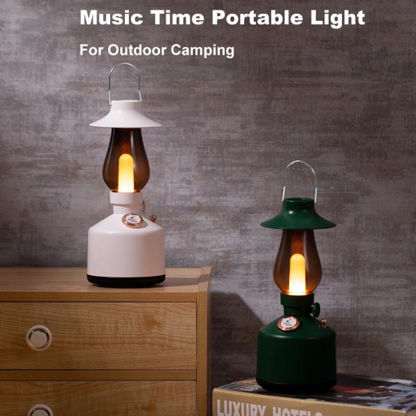 0.2W 1600k Bluetooth Speaker Portable Night Lights Retro Multifunctional For Camping