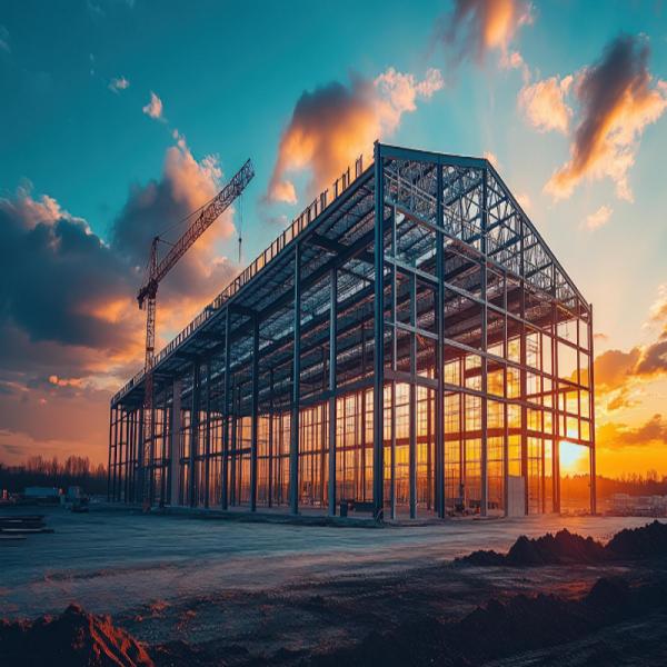 Prefab Heavy Steel Structure Building For Office Hotel With Welding Cutting Services