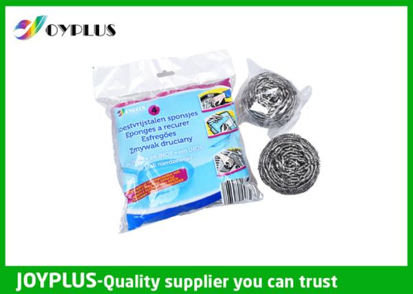 High Density Kitchen Cleaning Pad Metal Scrub Pad 4 Pack Easy Operation