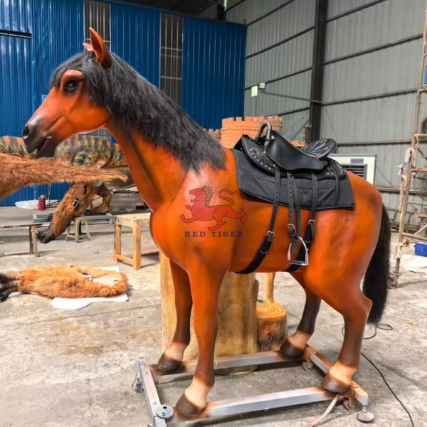 Kids Playground Animatronic Horse Ride For Theme Park Attractions