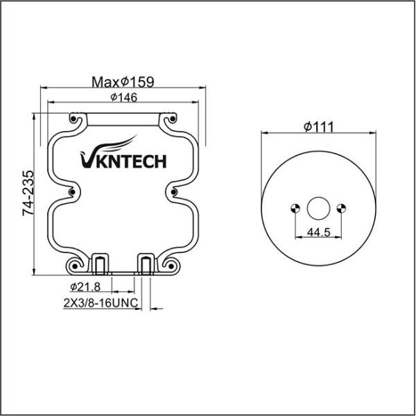 Двухслойный воздушный мешок воздушная подвеска 2B12-412 / FD330-22 471W01-358-7183 воздушные шарики