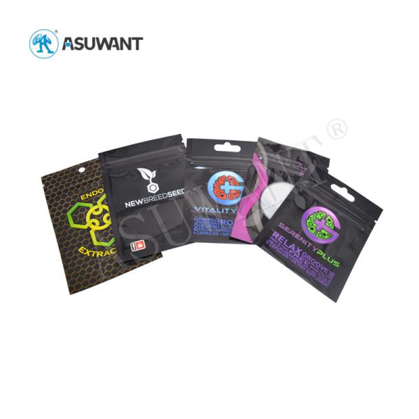 CPSC Plastic Mylar Bags Smell Proof Zipper Pouch Marijuuna Medical 3.5g