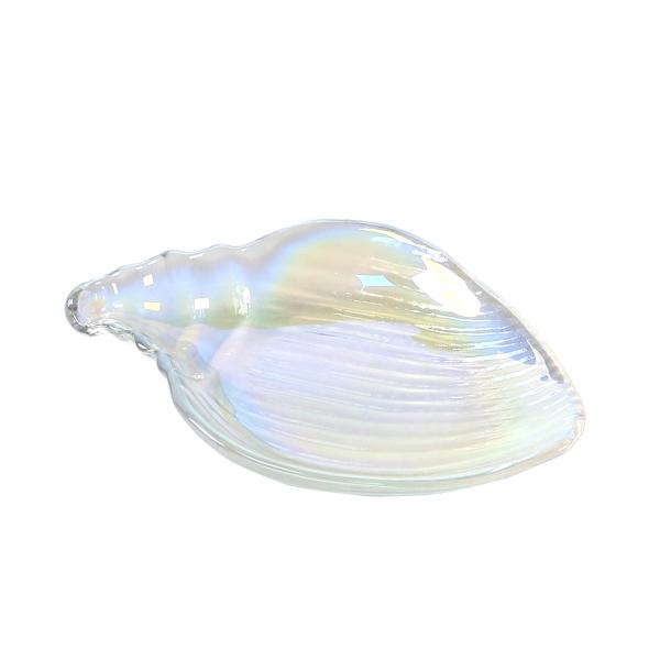 15cm Vintage Sea Snail Shape Crystal Glass Plates Handmade Solid Colored