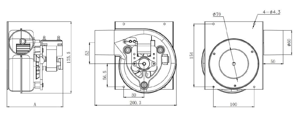 Shaded Pole Combustion Fan 35W 44W 48W Wall-hanging Boiler Fan