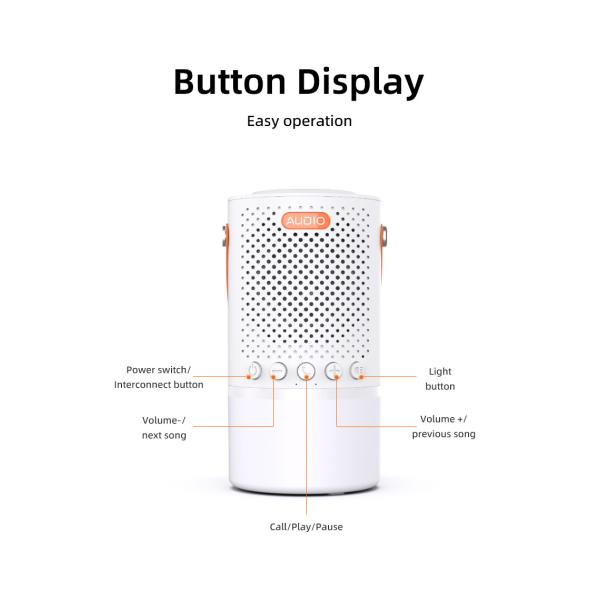 10W Portable Bluetooth Speaker IPX5 Waterproof Wireless Speaker With 2600mAh Battery