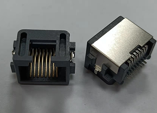 Смещение SMT/свисает PCB RJ45 Джек, модульный соединитель PCB RJ45