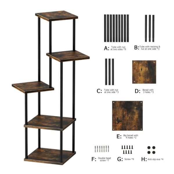 Hot Selling 5 Tiered Elegant Metal Flower Shelf Corner Plant Stand Perfect Boho Decor Plant Stand Outdoor