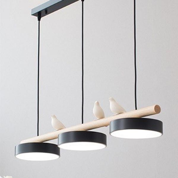 Free Sample Nordic Minimalist 3 Heads Hanging Birds LED Pendant Light for Dining Room