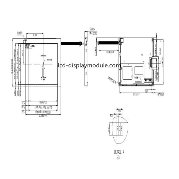 5.7'' 320 * 240 Resolution TFT LCD Screen With 300Nit Brightness For Industry