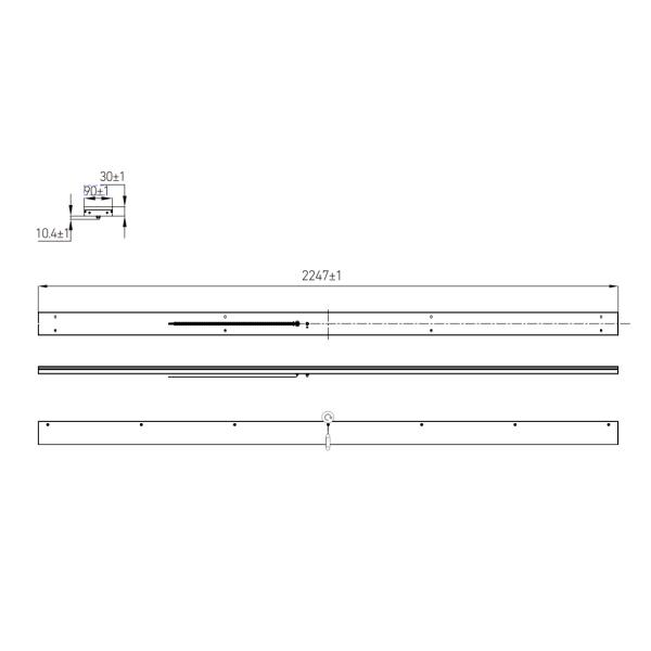 Ceiling Strip Cairo HT 185 Train Interior Lighting - 2397mm DC72V