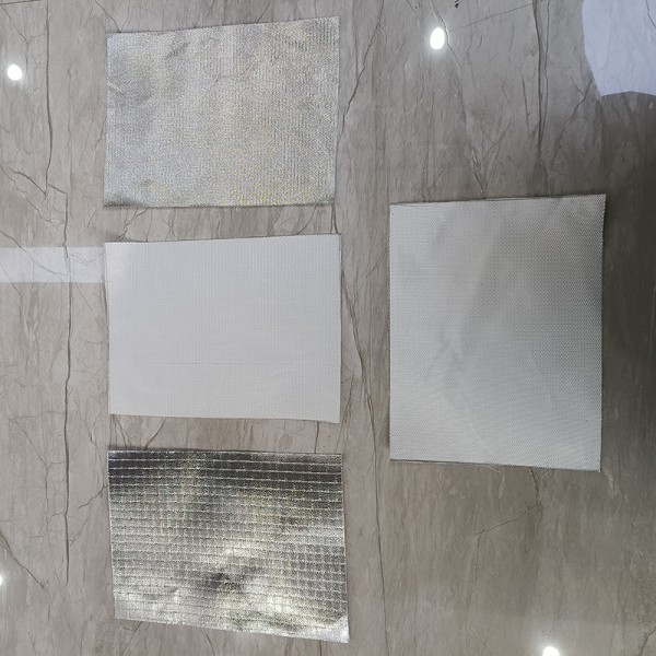 Silvery Fireproof Aluminum Foil Fiberglass Cloth Laminated Coated Glass Fiber Fabric