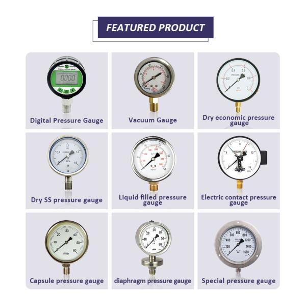 Высокое качество с конкурентоспособной ценой CE EN837-1 Водный воздух 1psi (0 - 600 Psi) Npt 1/4 Массуляр давления воды