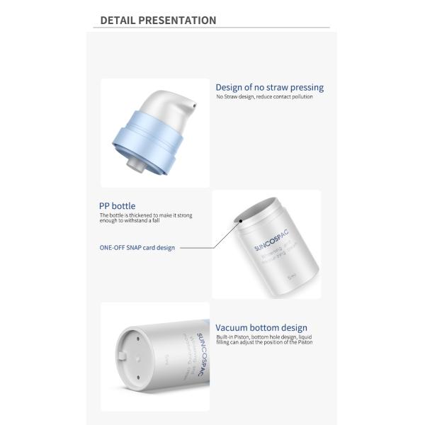 Amostra cosmética branca que empacota Mini Cosmetic Bottle 5g 10g 15g