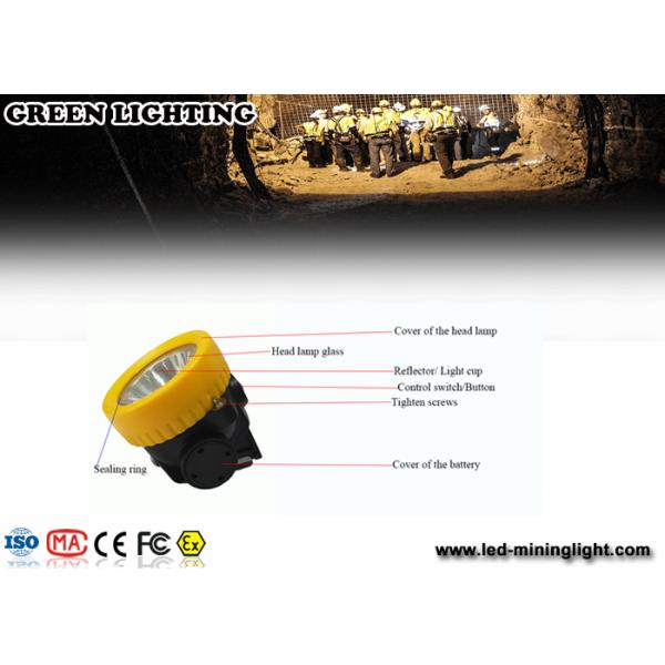 4000 Lux / 2.2ah Led Waterproof Safety Cordless Led Mining Cap Lamp With Li Ion Battery