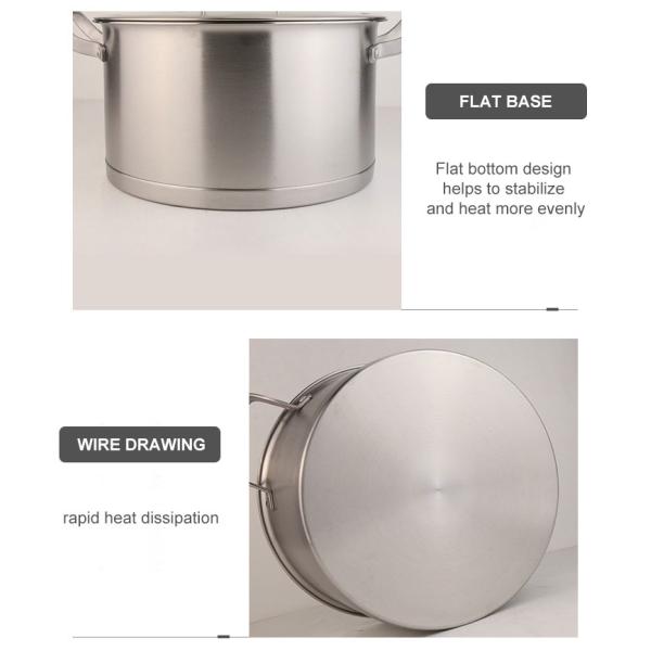 1.65kg Cookware Set Kitchen Pots and Pans Stainless Steel Cook Wear with Glass Cover