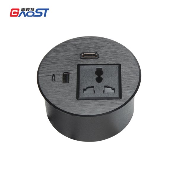 20W QC3.0 Charger HDMI Data Port Desk Power Grommet with 90mm Hole Size for Office Table Power Socket