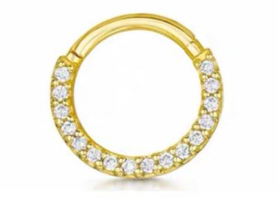 14G 16G 14k Gold Clicker Piercing For Nose Septum 6mm 10mm Size