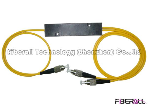1x2 Fiber Optic PLC Splitter With Mini ABS Box / 3.0mm Cable / FC Fiber Connector