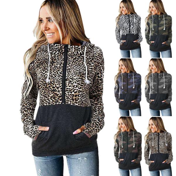 Custom Clothing Women'S Winter Hoodies With Hooded Printing Half - Zipper S-3XL Cotton&Polyetser