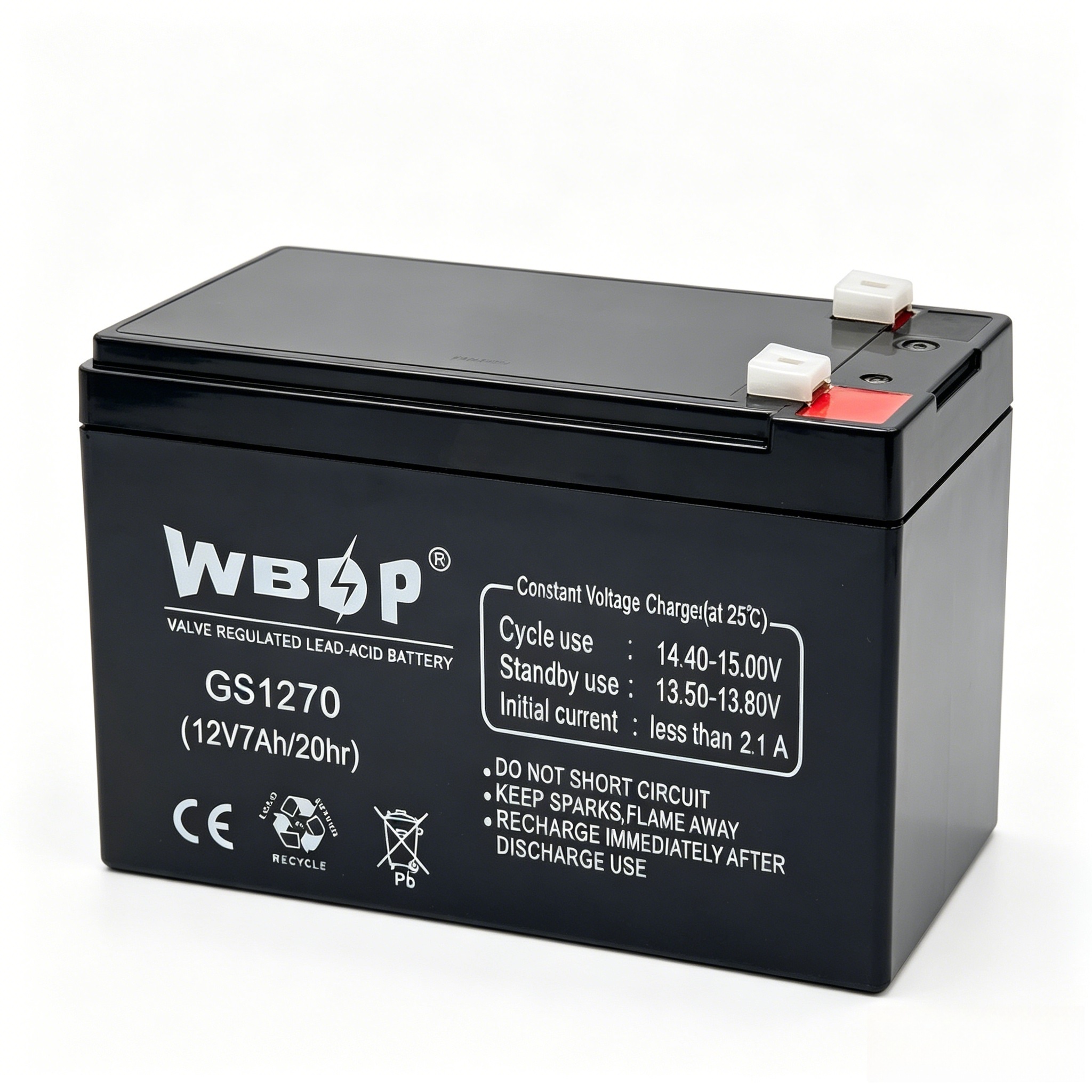 7AH 12V AGM Battery Black Lead Acid Battery For UPS Security Alarm Emergency System Medical Equipment
