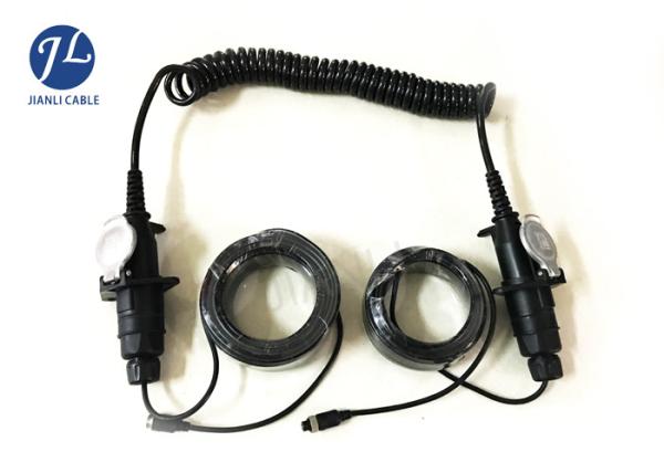 Vehicle Car Reverse Camera Cable , 7 Pole Spring Truck Trailer Backup Camera Cable