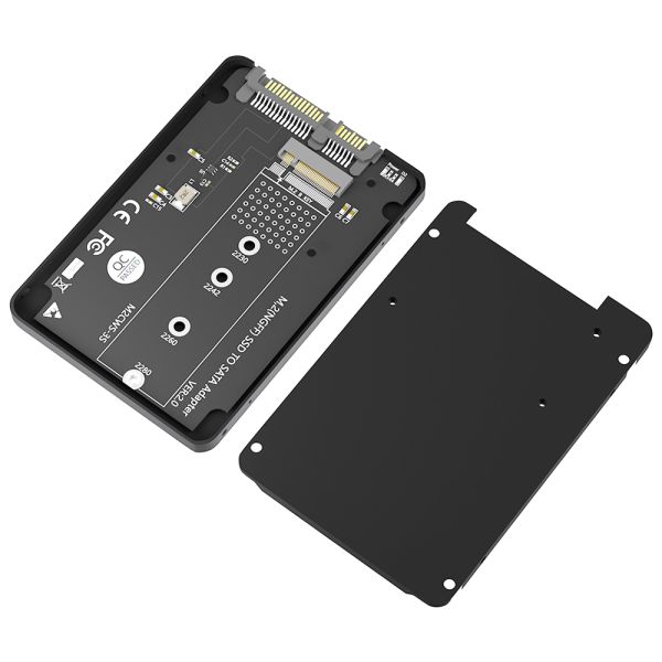 M.2 Adapter to 2.5 SATA Enclosure, B & M Key  Based NGFF Converter to 2.5 Inch  3.0 Card Support  Hard Drive with  Case