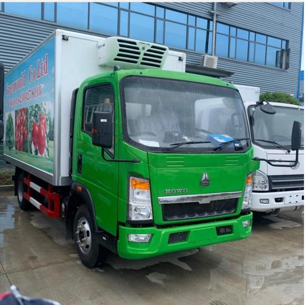 light duty reliable cheap HOWO 4x2 116 hp 6 ton refrigerator van truck