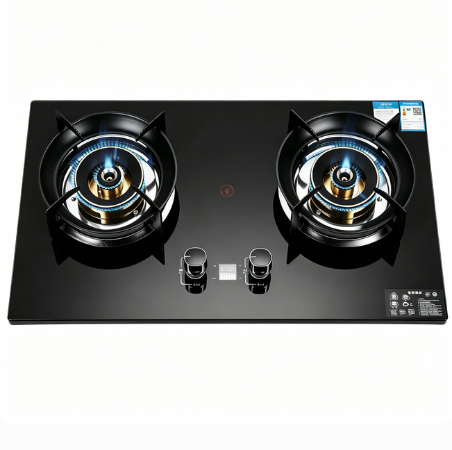 Built In Installation Tempered Glass Surface Gas Cooker Stove 2 Burner OEM ODM Factory