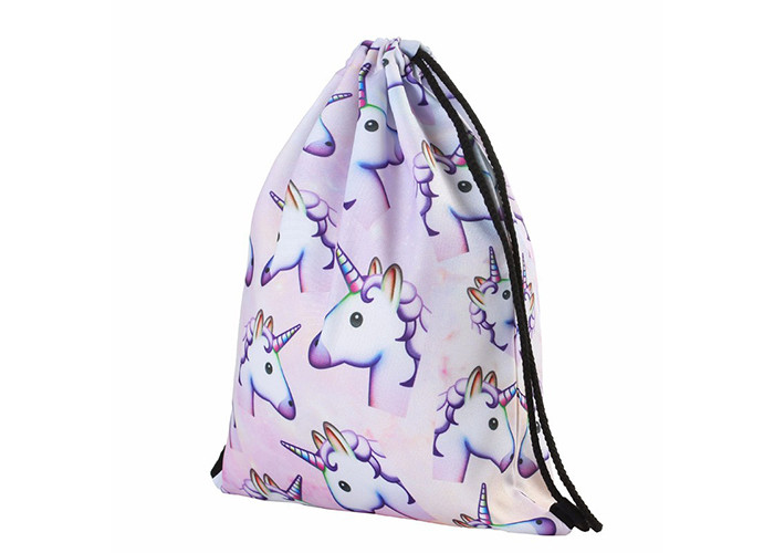 Единорог рюкзака сумки Drawstring полиэстера печати передачи напечатанный для детей